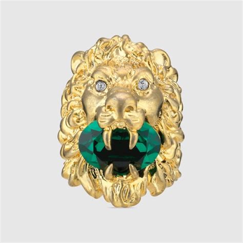 lion head ring gucci|gucci lion mane ring.